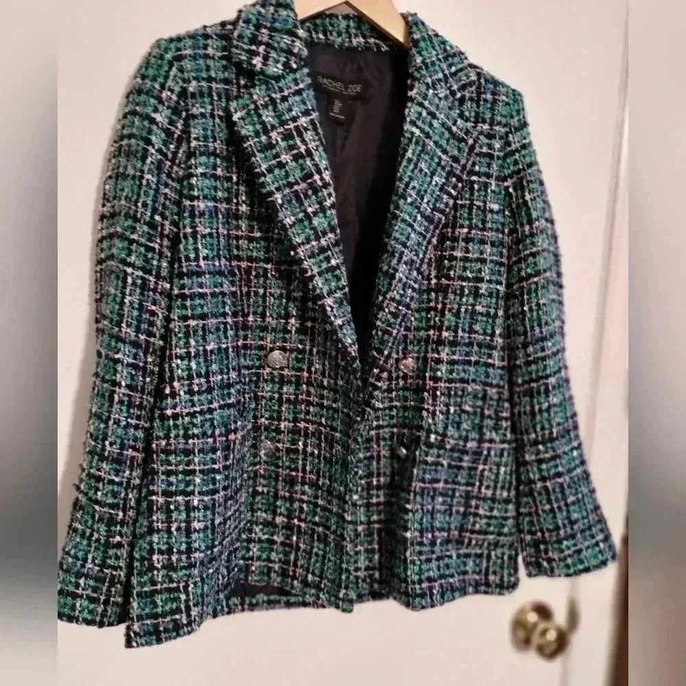 Rachel Zoe Multicolored Tweed Blazer / Size Small